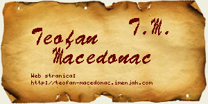 Teofan Macedonac vizit kartica